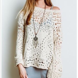 Free People traveling lace sweater